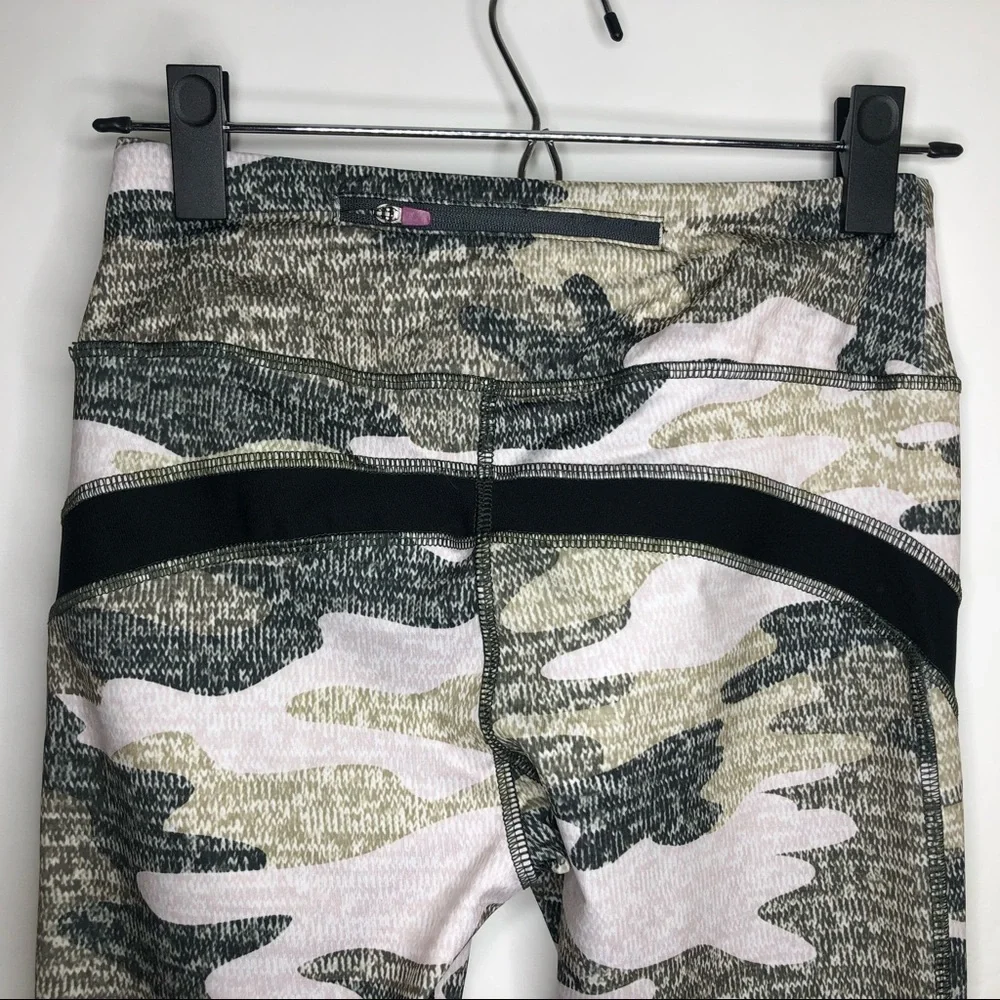 GOTTEX women’s athletic leggings in camo green and white w/black mesh de… - Picture 4 of 10